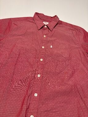 Mens Red Levis Short Sleeve Button Down Polo Size Large